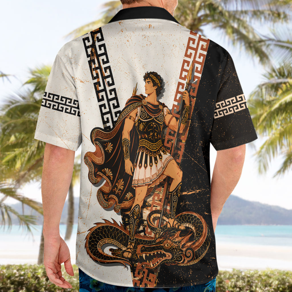 Cadmus Greek Mythology Dragon Slayer Hawaiian Shirt Spartan Warrior Epic Battle Vintage Grunge