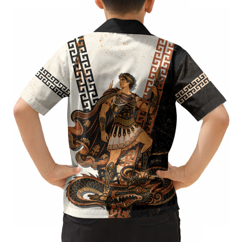 Cadmus Greek Mythology Dragon Slayer Hawaiian Shirt Spartan Warrior Epic Battle Vintage Grunge