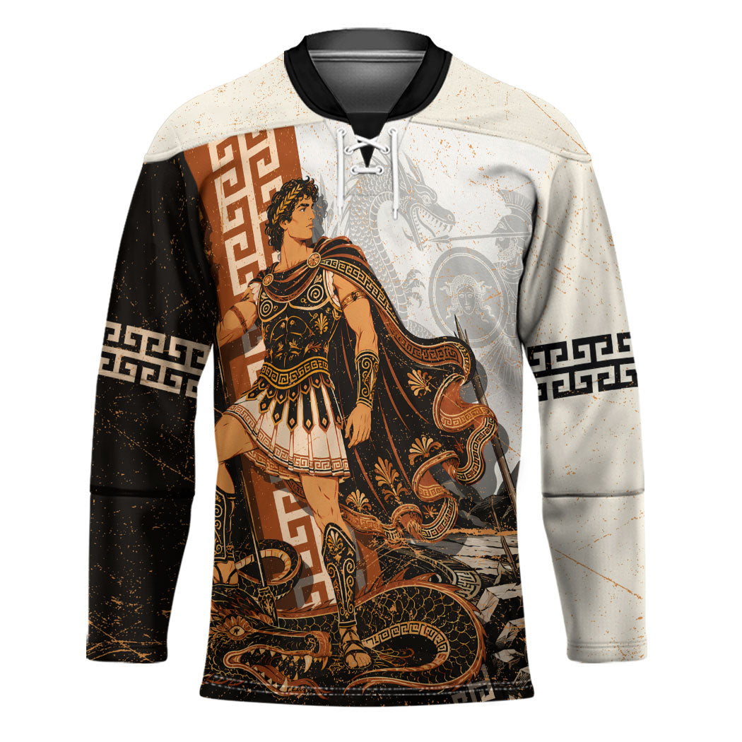 Cadmus Greek Mythology Dragon Slayer Hockey Jersey Spartan Warrior Epic Battle Vintage Grunge