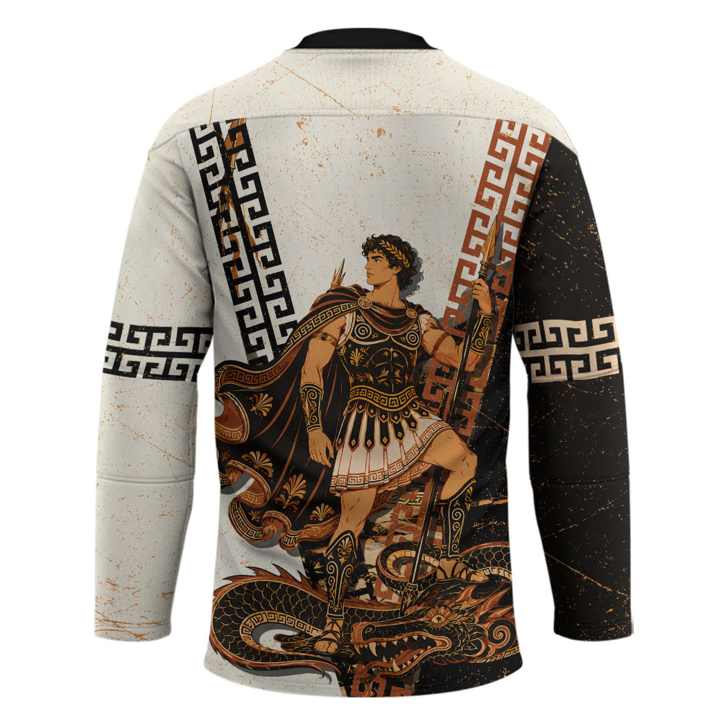 Cadmus Greek Mythology Dragon Slayer Hockey Jersey Spartan Warrior Epic Battle Vintage Grunge