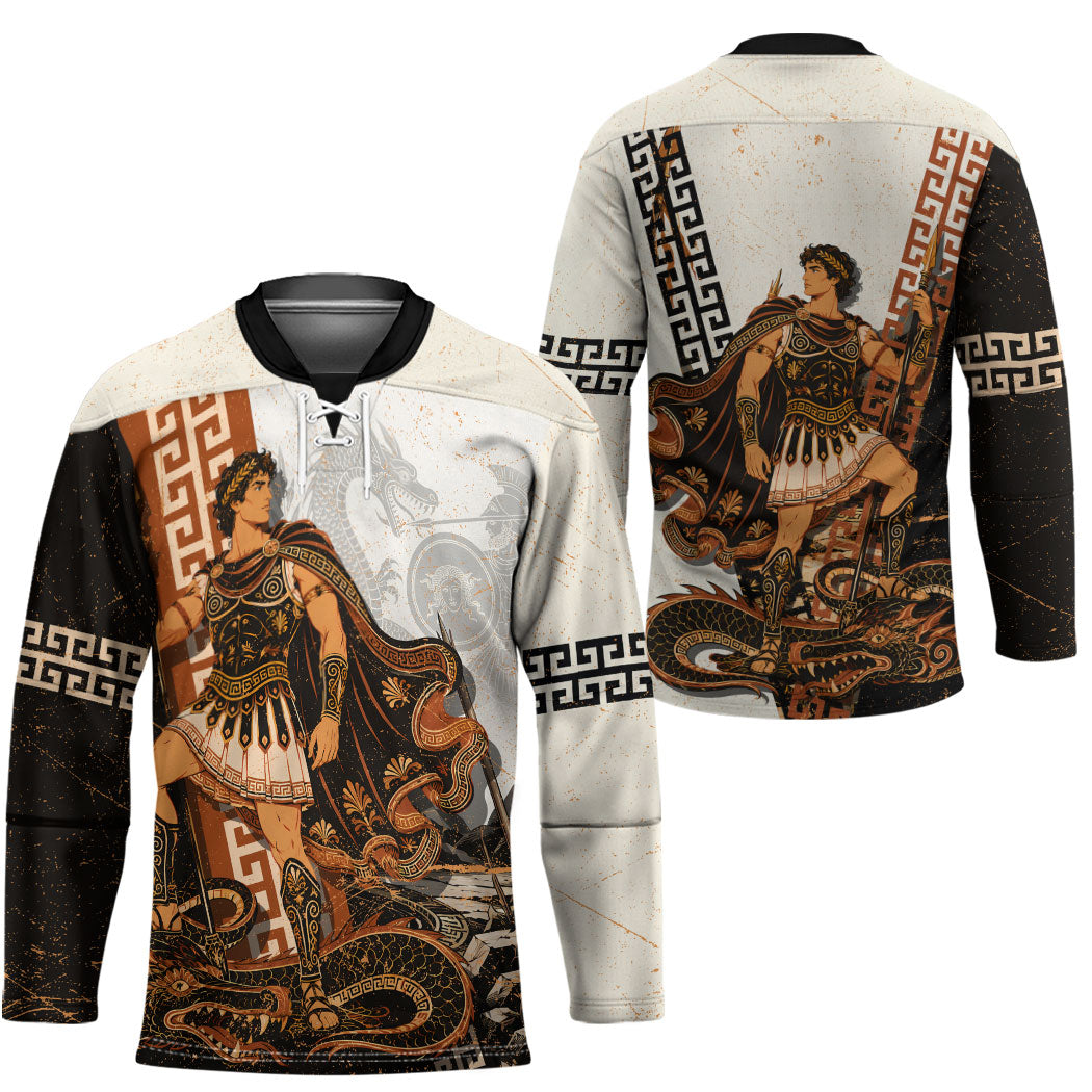 Cadmus Greek Mythology Dragon Slayer Hockey Jersey Spartan Warrior Epic Battle Vintage Grunge
