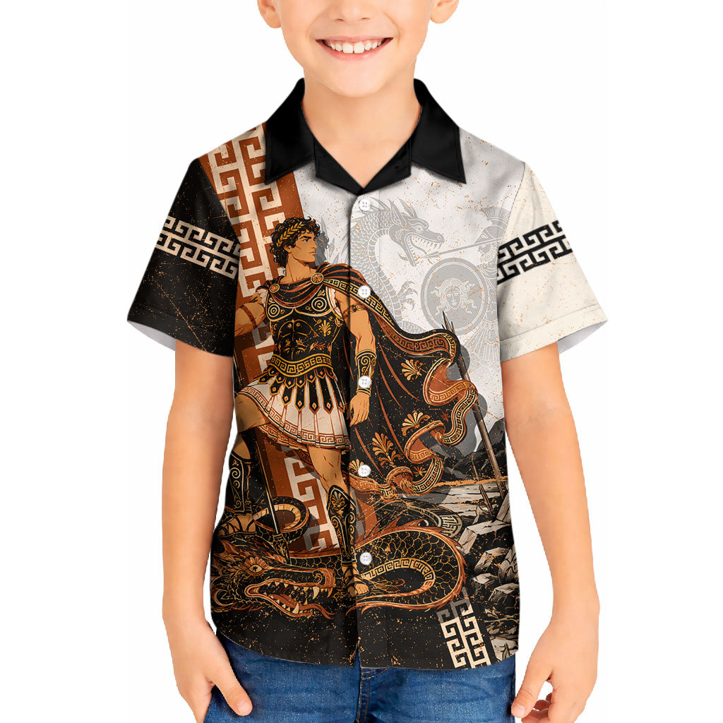 Cadmus Greek Mythology Dragon Slayer Kid Hawaiian Shirt Spartan Warrior Epic Battle Vintage Grunge