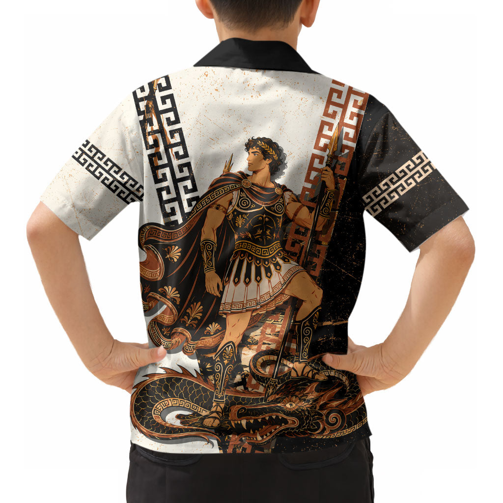 Cadmus Greek Mythology Dragon Slayer Kid Hawaiian Shirt Spartan Warrior Epic Battle Vintage Grunge