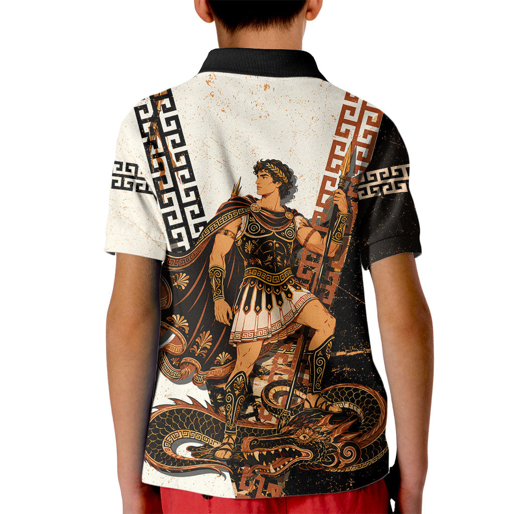 Cadmus Greek Mythology Dragon Slayer Kid Polo Shirt Spartan Warrior Epic Battle Vintage Grunge