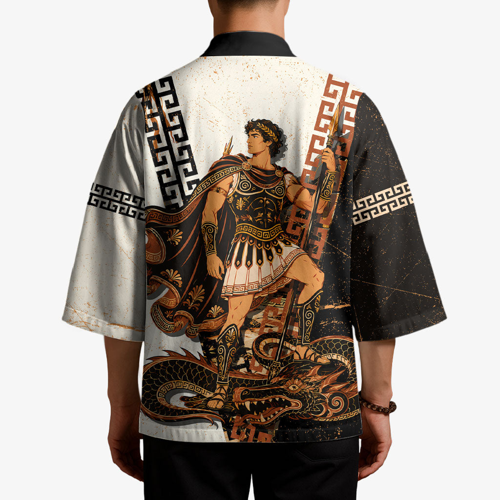 Cadmus Greek Mythology Dragon Slayer Kimono Spartan Warrior Epic Battle Vintage Grunge