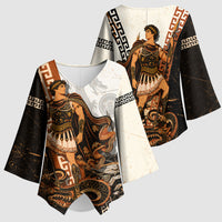Cadmus Greek Mythology Dragon Slayer Kimono Sleeve Blouse Spartan Warrior Epic Battle Vintage Grunge