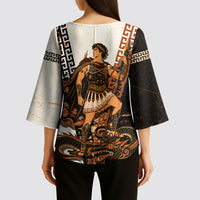 Cadmus Greek Mythology Dragon Slayer Kimono Sleeve Blouse Spartan Warrior Epic Battle Vintage Grunge