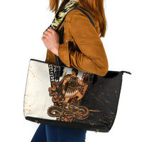 Cadmus Greek Mythology Dragon Slayer Leather Tote Bag Spartan Warrior Epic Battle Vintage Grunge