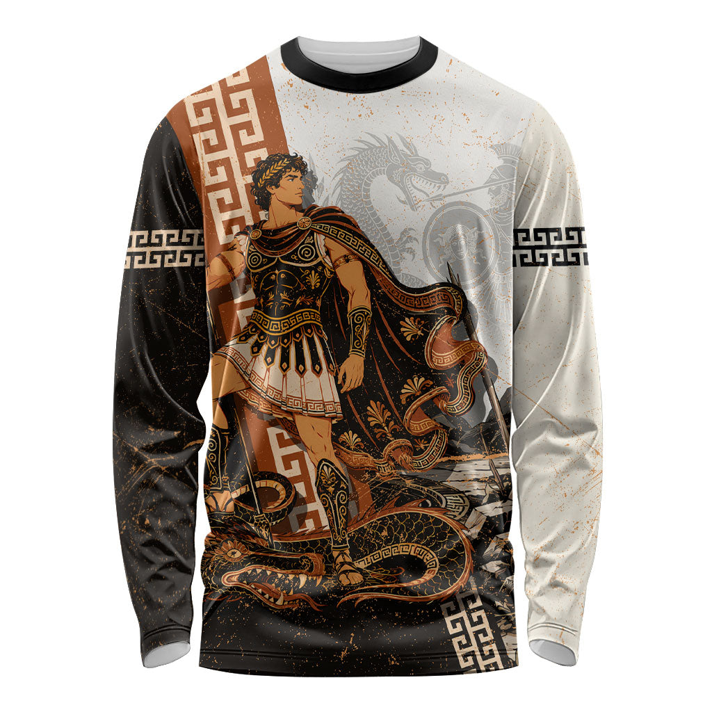 Cadmus Greek Mythology Dragon Slayer Long Sleeve Shirt Spartan Warrior Epic Battle Vintage Grunge