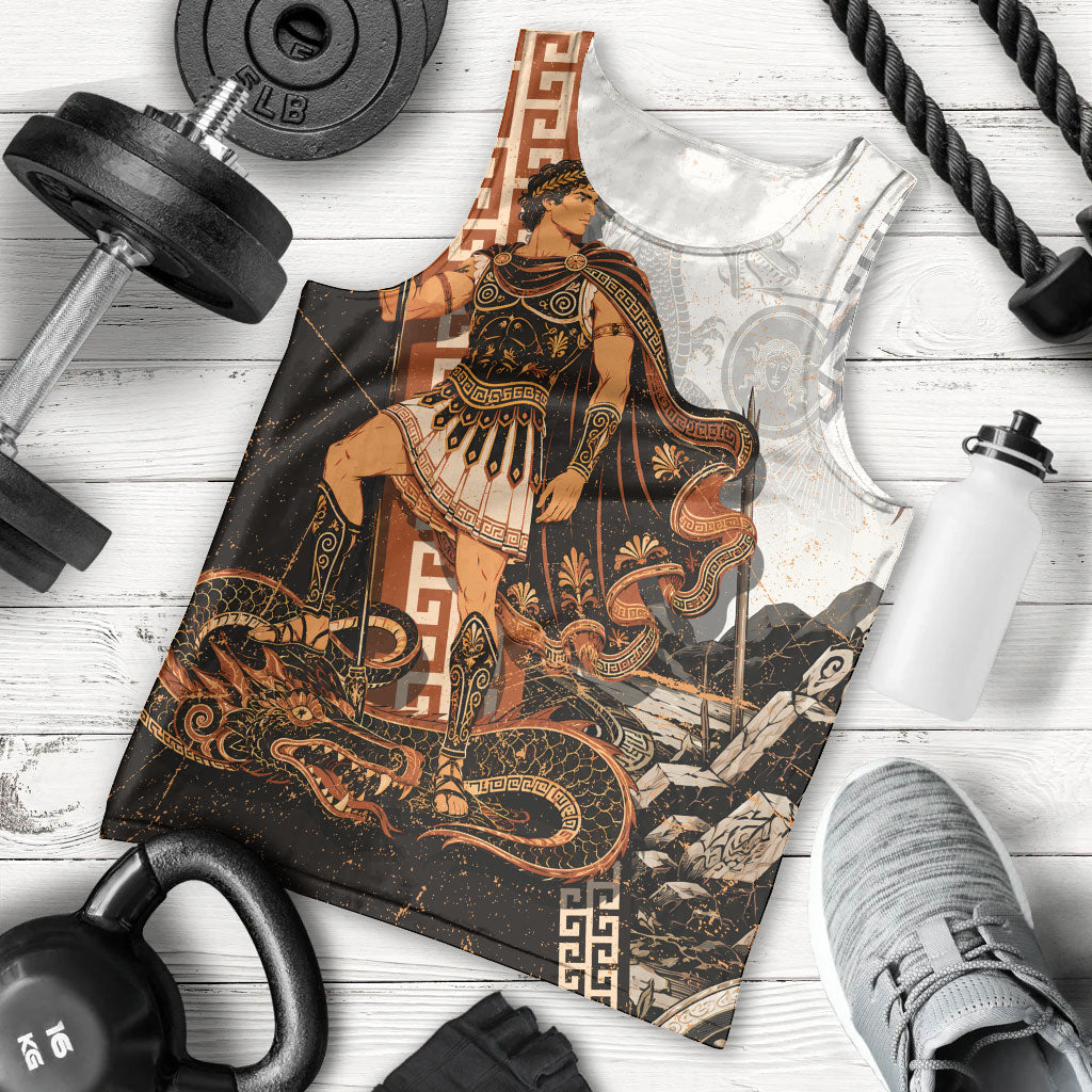 Cadmus Greek Mythology Dragon Slayer Men Tank Top Spartan Warrior Epic Battle Vintage Grunge
