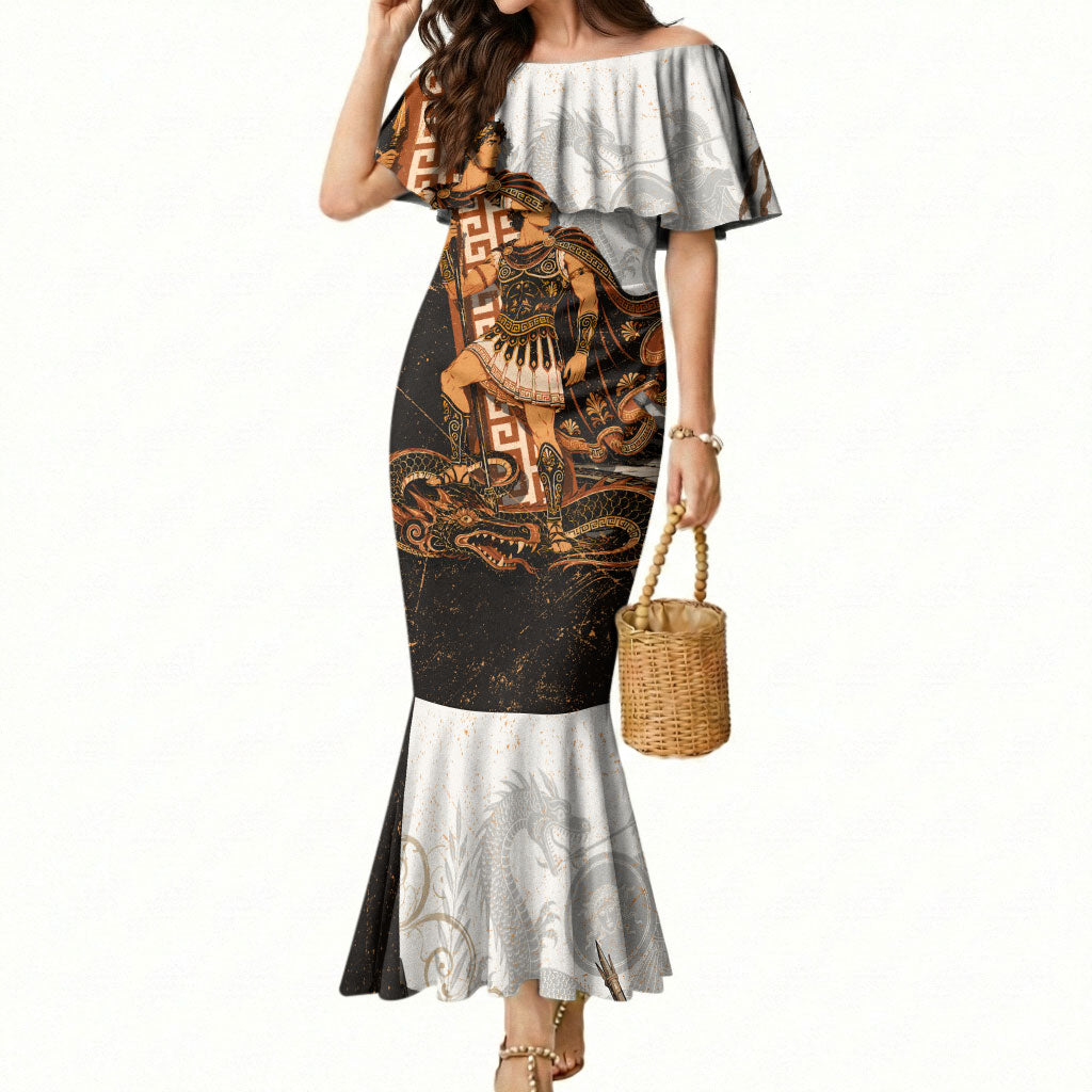 Cadmus Greek Mythology Dragon Slayer Mermaid Dress Spartan Warrior Epic Battle Vintage Grunge