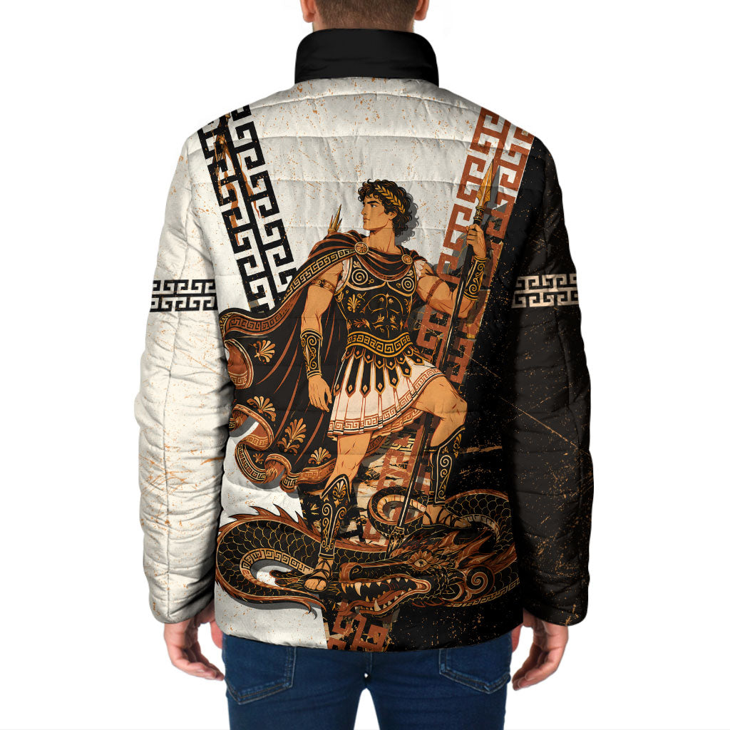Cadmus Greek Mythology Dragon Slayer Padded Jacket Spartan Warrior Epic Battle Vintage Grunge