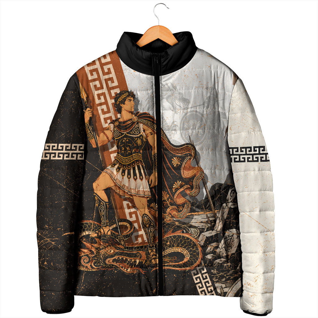 Cadmus Greek Mythology Dragon Slayer Padded Jacket Spartan Warrior Epic Battle Vintage Grunge