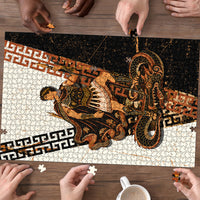 Cadmus Greek Mythology Dragon Slayer Puzzle Spartan Warrior Epic Battle Vintage Grunge