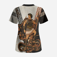 Cadmus Greek Mythology Dragon Slayer Scrub Top Spartan Warrior Epic Battle Vintage Grunge