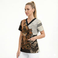 Cadmus Greek Mythology Dragon Slayer Scrub Top Spartan Warrior Epic Battle Vintage Grunge