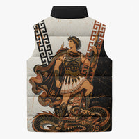 Cadmus Greek Mythology Dragon Slayer Sleeveless Puffer Jacket Spartan Warrior Epic Battle Vintage Grunge