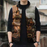 Cadmus Greek Mythology Dragon Slayer Sleeveless Puffer Jacket Spartan Warrior Epic Battle Vintage Grunge