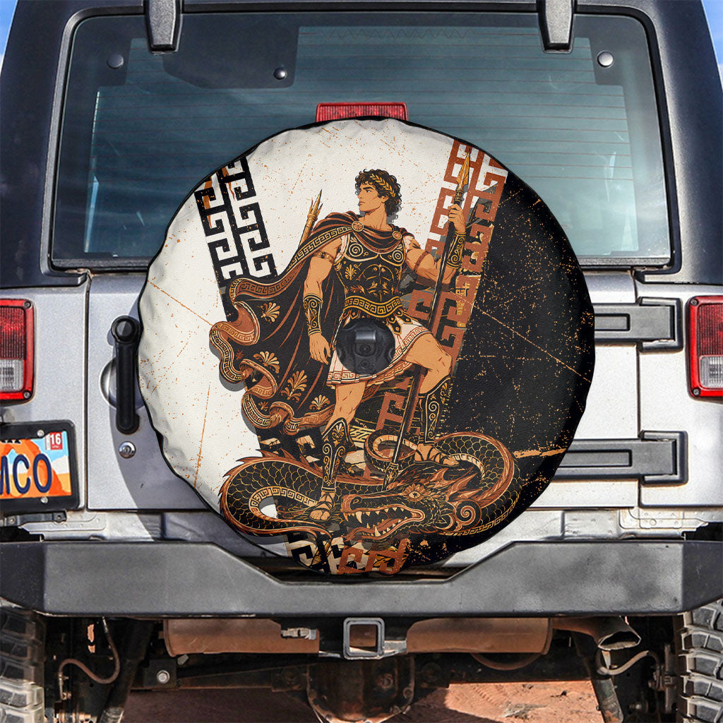 Cadmus Greek Mythology Dragon Slayer Spare Tire Cover Spartan Warrior Epic Battle Vintage Grunge