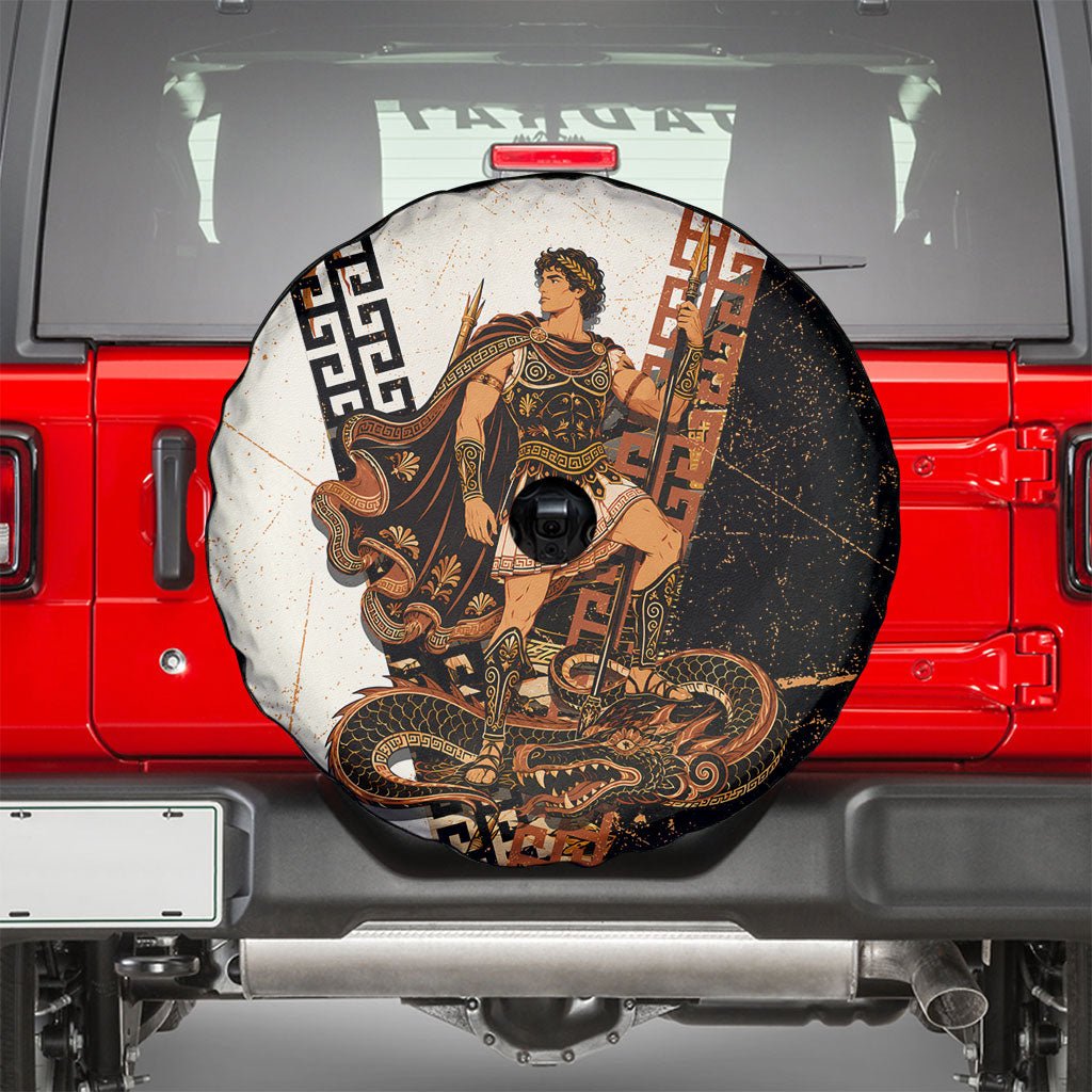 Cadmus Greek Mythology Dragon Slayer Spare Tire Cover Spartan Warrior Epic Battle Vintage Grunge
