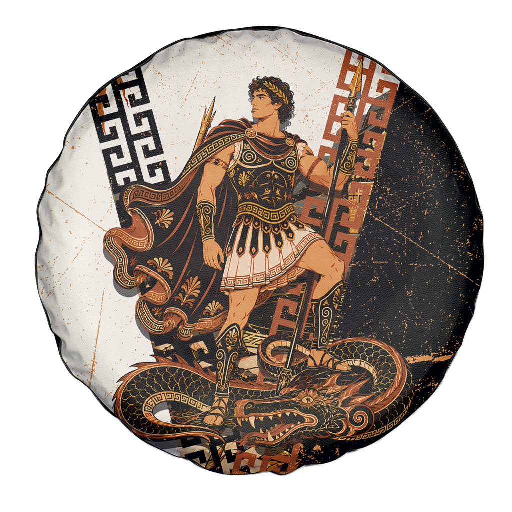 Cadmus Greek Mythology Dragon Slayer Spare Tire Cover Spartan Warrior Epic Battle Vintage Grunge