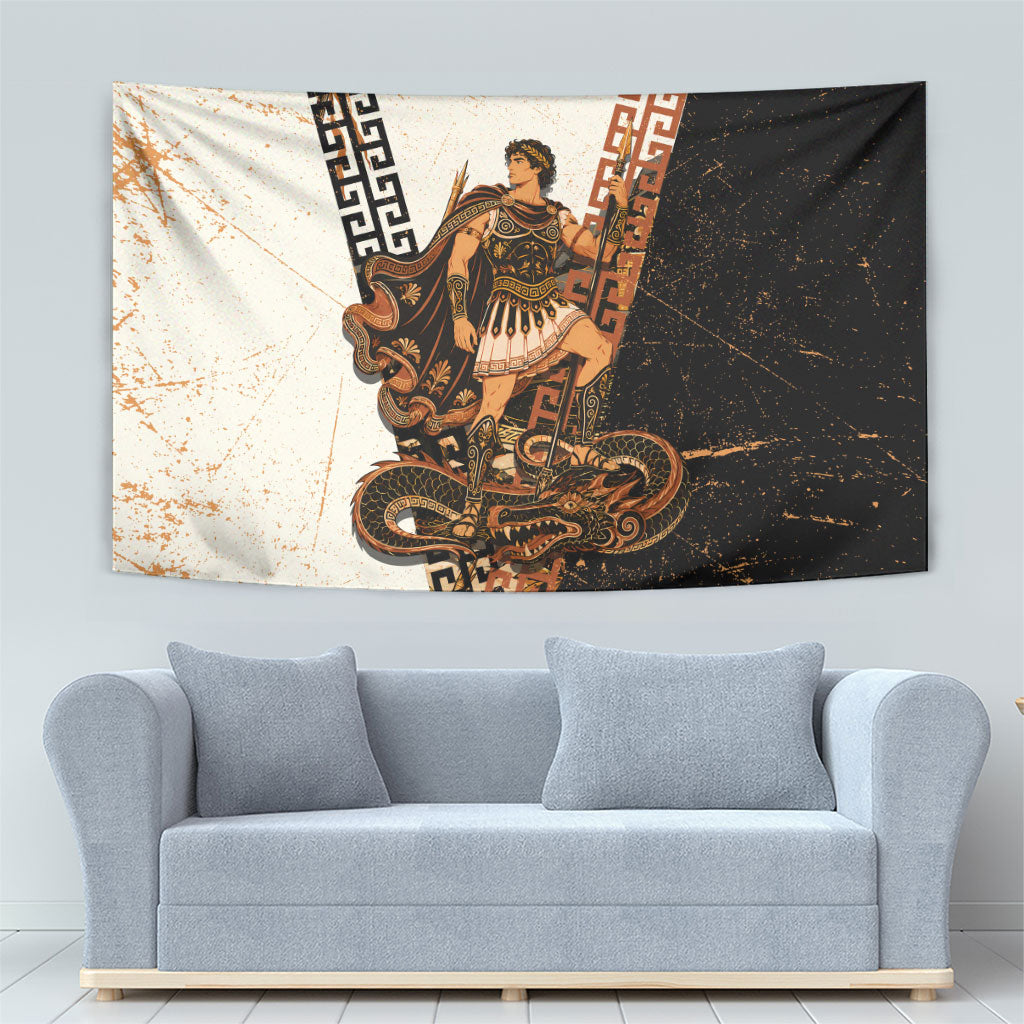 Cadmus Greek Mythology Dragon Slayer Tapestry Spartan Warrior Epic Battle Vintage Grunge