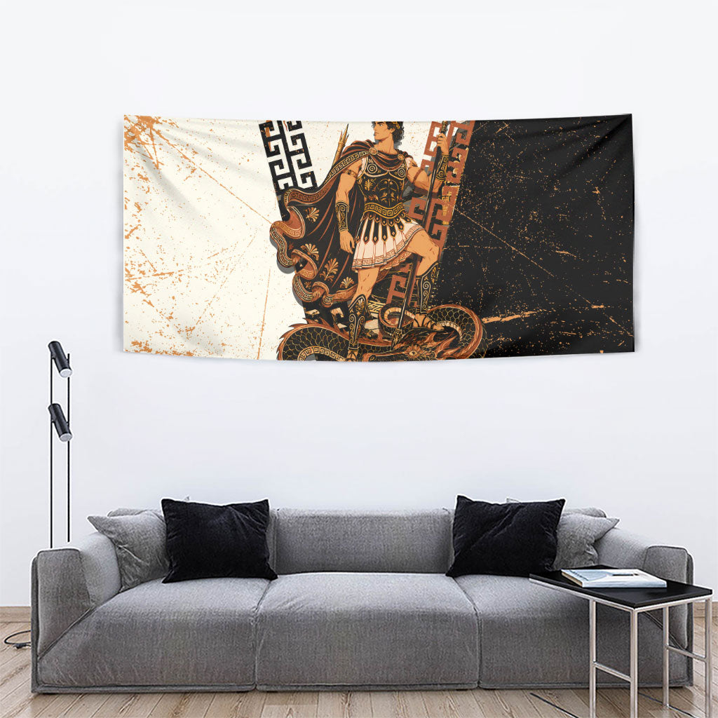 Cadmus Greek Mythology Dragon Slayer Tapestry Spartan Warrior Epic Battle Vintage Grunge
