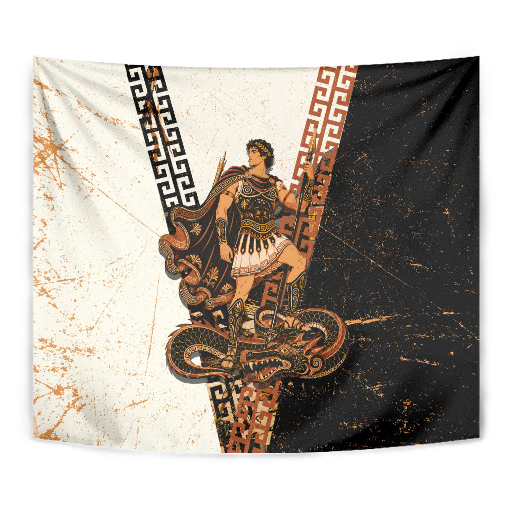 Cadmus Greek Mythology Dragon Slayer Tapestry Spartan Warrior Epic Battle Vintage Grunge
