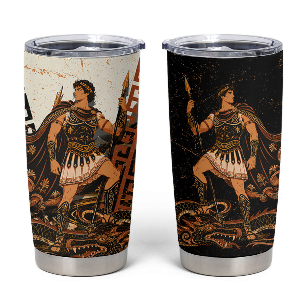 Cadmus Greek Mythology Dragon Slayer Tumbler Cup Spartan Warrior Epic Battle Vintage Grunge