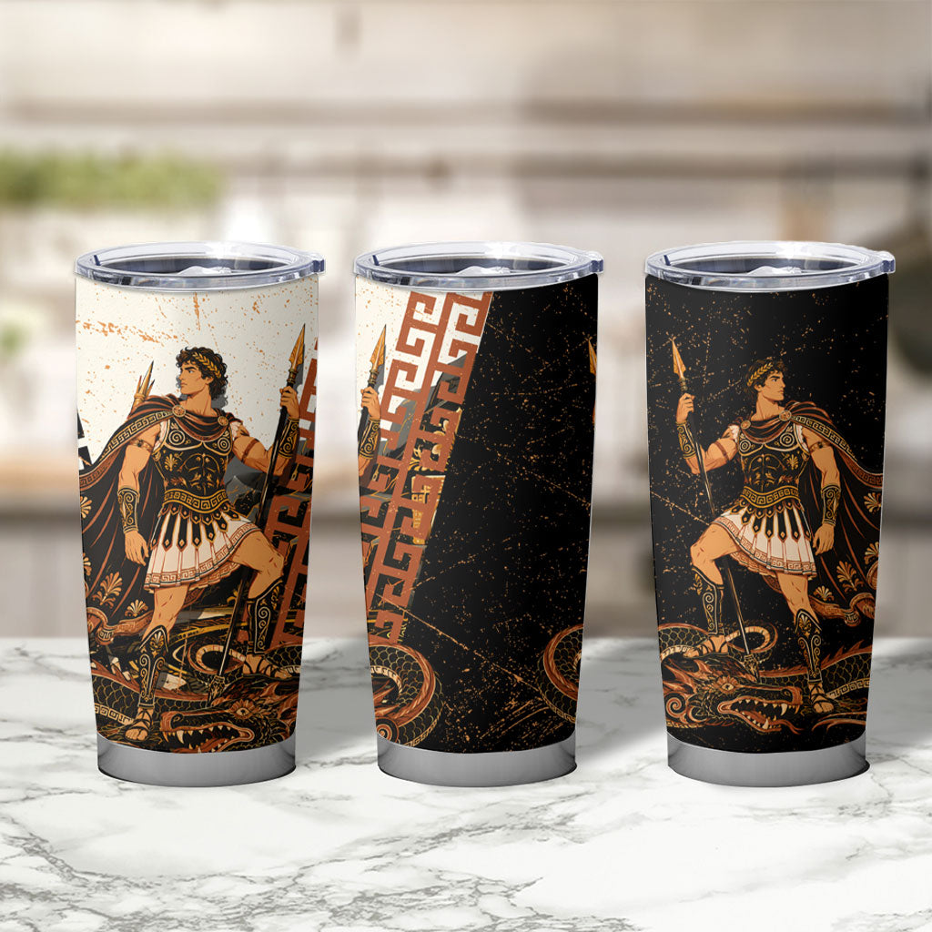 Cadmus Greek Mythology Dragon Slayer Tumbler Cup Spartan Warrior Epic Battle Vintage Grunge
