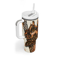 Cadmus Greek Mythology Dragon Slayer Tumbler With Handle Spartan Warrior Epic Battle Vintage Grunge