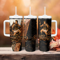 Cadmus Greek Mythology Dragon Slayer Tumbler With Handle Spartan Warrior Epic Battle Vintage Grunge