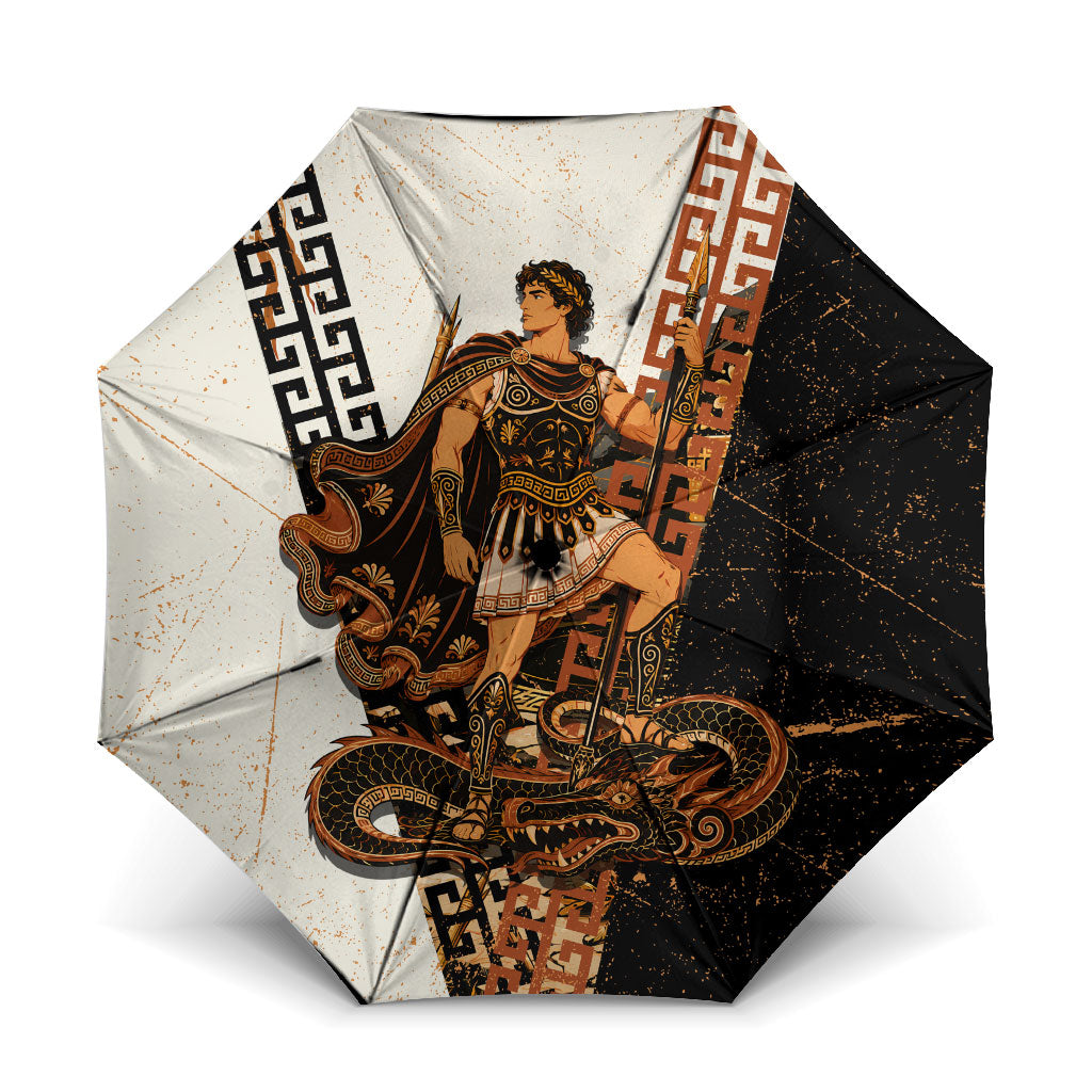 Cadmus Greek Mythology Dragon Slayer Umbrella Spartan Warrior Epic Battle Vintage Grunge