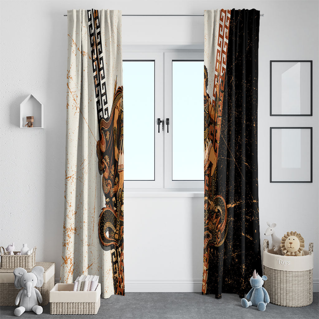 Cadmus Greek Mythology Dragon Slayer Window Curtain Spartan Warrior Epic Battle Vintage Grunge