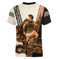Cadmus Greek Mythology Dragon Slayer Women V-Neck T-Shirt Spartan Warrior Epic Battle Vintage Grunge