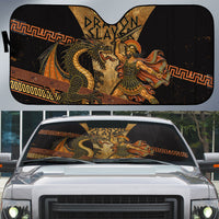 Cadmus Dragon Slayer Auto Sun Shade Mythological Beast Battle Vintage Greek
