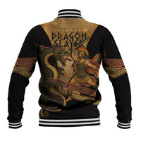 Cadmus Dragon Slayer Baseball Jacket Mythological Beast Battle Vintage Greek