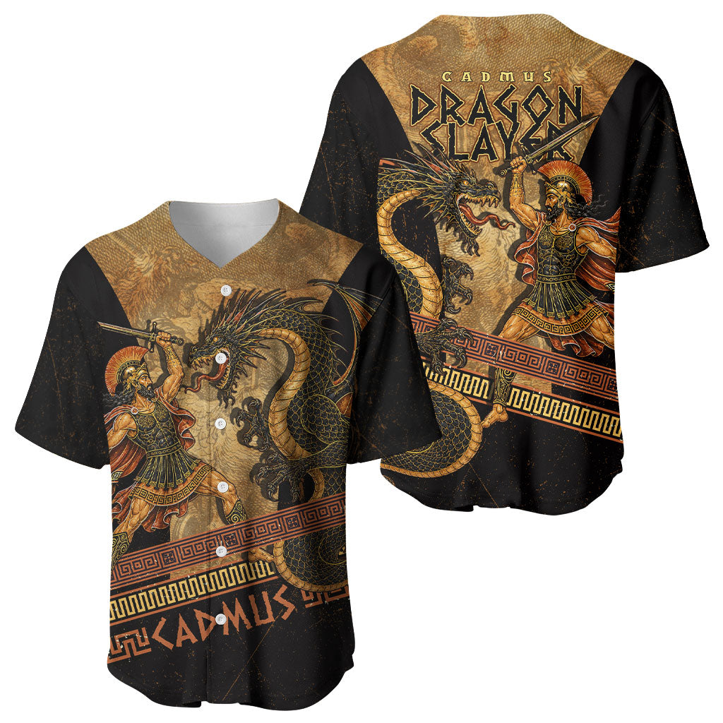 Cadmus Dragon Slayer Baseball Jersey Mythological Beast Battle Vintage Greek