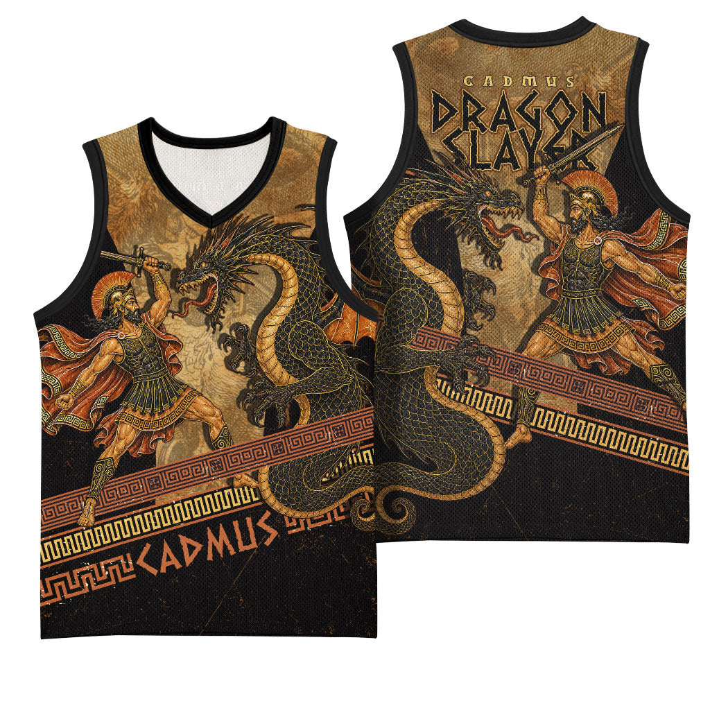Cadmus Dragon Slayer Basketball Jersey Mythological Beast Battle Vintage Greek