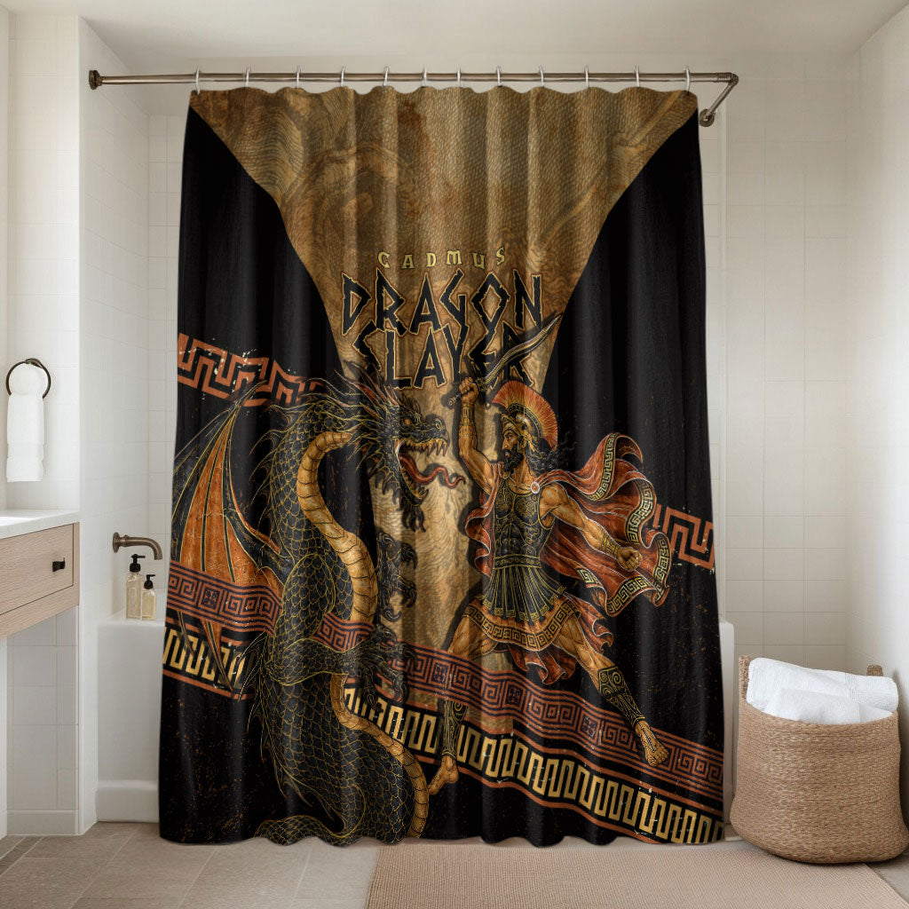 Cadmus Dragon Slayer Bathroom Set Mythological Beast Battle Vintage Greek