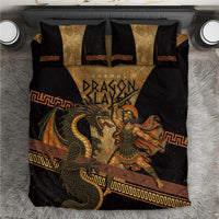 Cadmus Dragon Slayer Bedding Set Mythological Beast Battle Vintage Greek