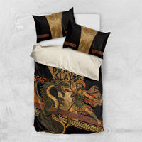 Cadmus Dragon Slayer Bedding Set Mythological Beast Battle Vintage Greek