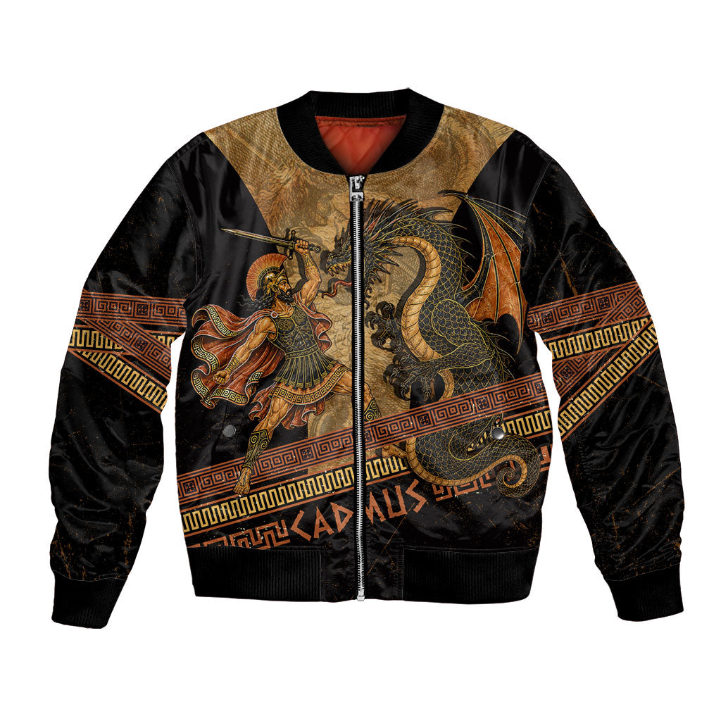 Cadmus Dragon Slayer Bomber Jacket Mythological Beast Battle Vintage Greek