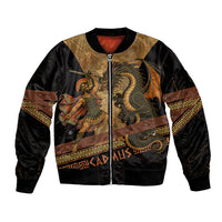 Cadmus Dragon Slayer Bomber Jacket Mythological Beast Battle Vintage Greek