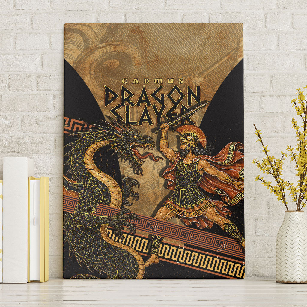 Cadmus Dragon Slayer Canvas Wall Art Mythological Beast Battle Vintage Greek