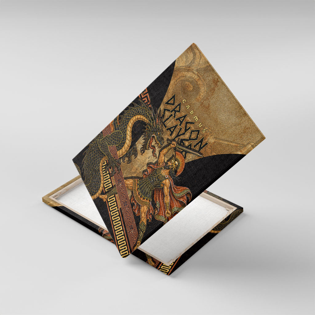 Cadmus Dragon Slayer Canvas Wall Art Mythological Beast Battle Vintage Greek