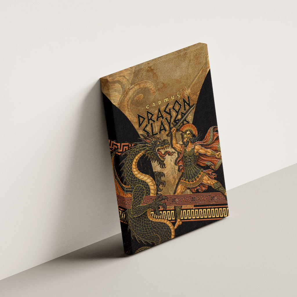 Cadmus Dragon Slayer Canvas Wall Art Mythological Beast Battle Vintage Greek