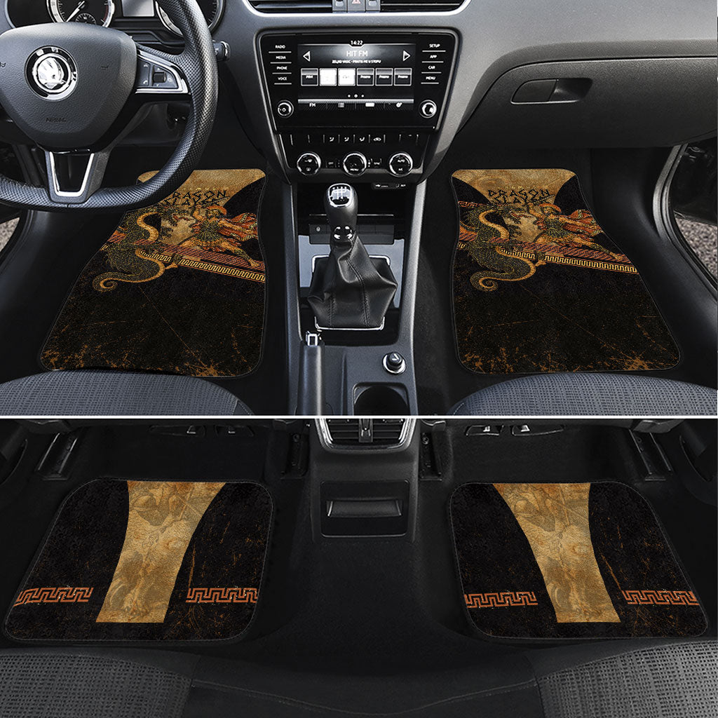 Cadmus Dragon Slayer Car Mats Mythological Beast Battle Vintage Greek