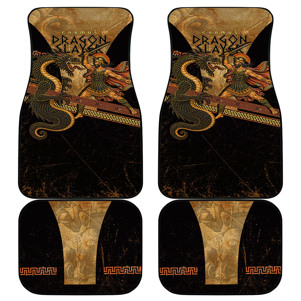 Cadmus Dragon Slayer Car Mats Mythological Beast Battle Vintage Greek