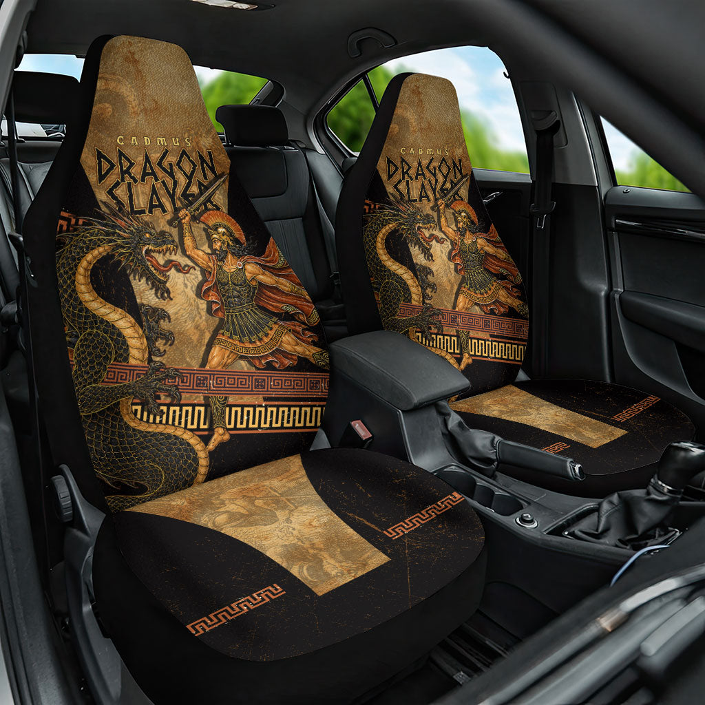 Cadmus Dragon Slayer Car Seat Cover Mythological Beast Battle Vintage Greek